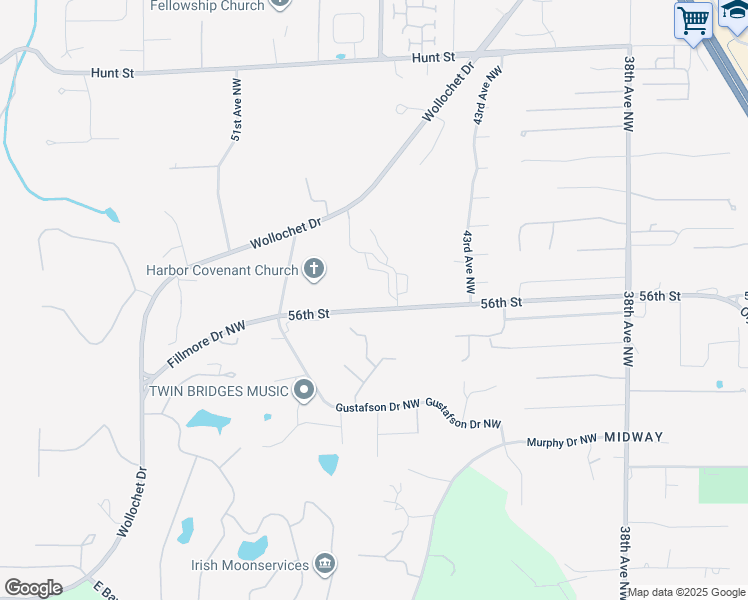 map of restaurants, bars, coffee shops, grocery stores, and more near 4605 56th Street in Gig Harbor