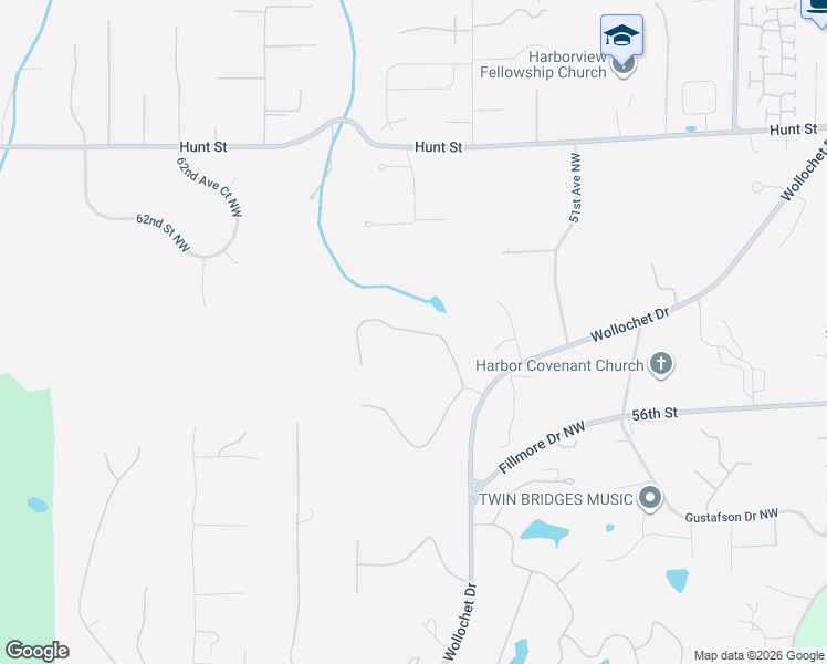 map of restaurants, bars, coffee shops, grocery stores, and more near 5798 57th Street Northwest in Gig Harbor