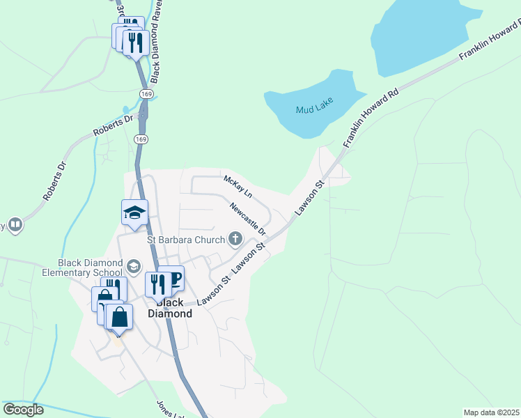 map of restaurants, bars, coffee shops, grocery stores, and more near 32517 McKay Lane in Black Diamond