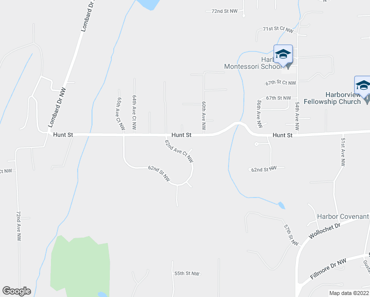 map of restaurants, bars, coffee shops, grocery stores, and more near 6107 63rd Street Court Northwest in Gig Harbor