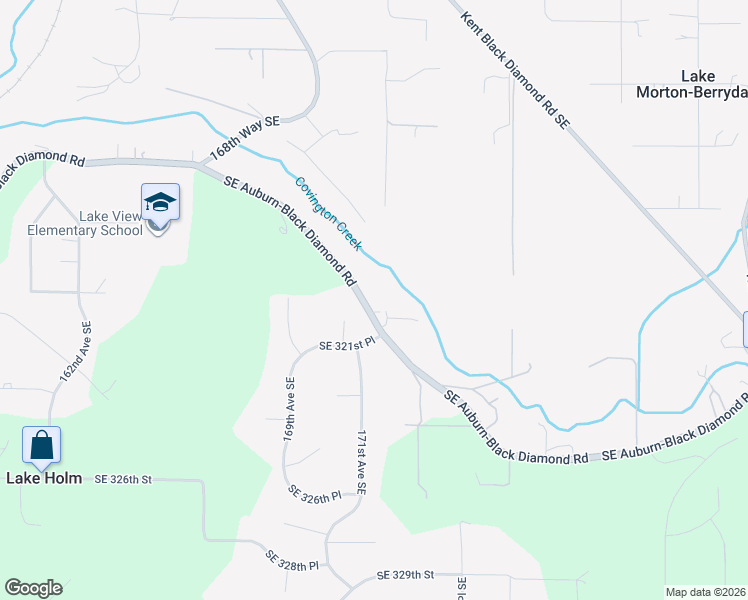 map of restaurants, bars, coffee shops, grocery stores, and more near 17072 Southeast Auburn-Black Diamond Road in Auburn