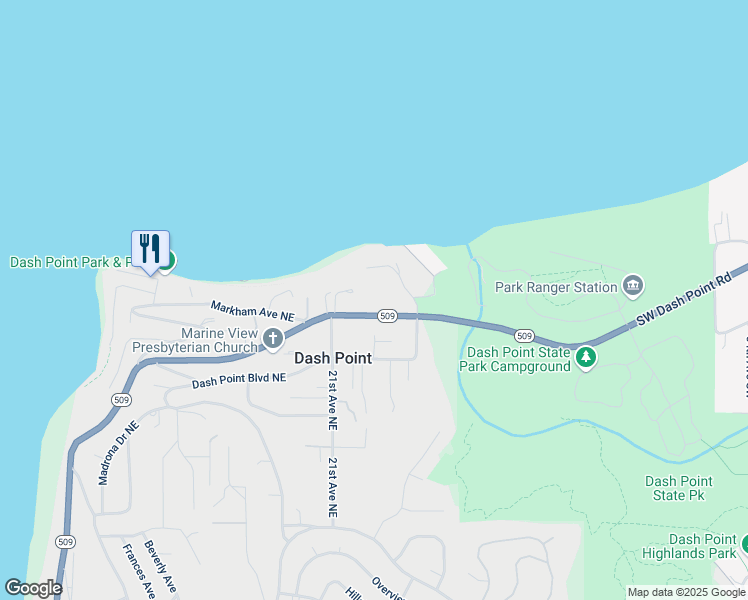 map of restaurants, bars, coffee shops, grocery stores, and more near 2208 Alder Street Northeast in Tacoma