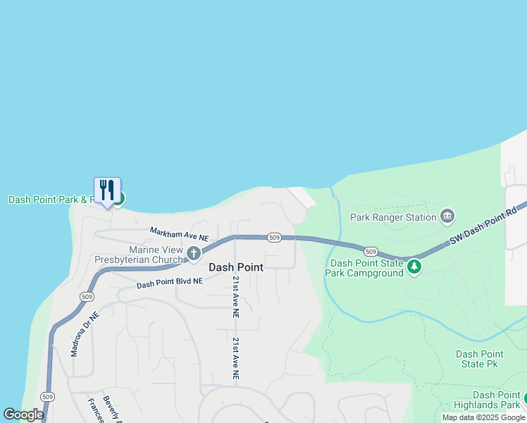 map of restaurants, bars, coffee shops, grocery stores, and more near 2208 Alder Street Northeast in Tacoma