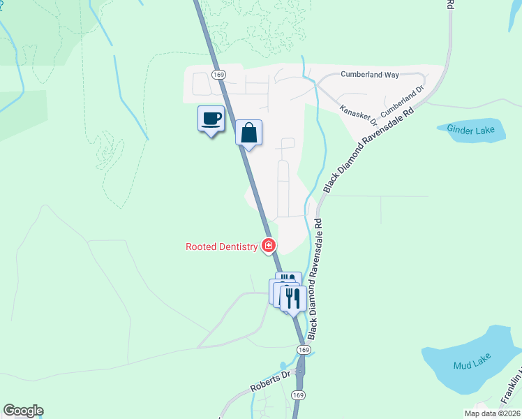 map of restaurants, bars, coffee shops, grocery stores, and more near 3rd Avenue in Black Diamond