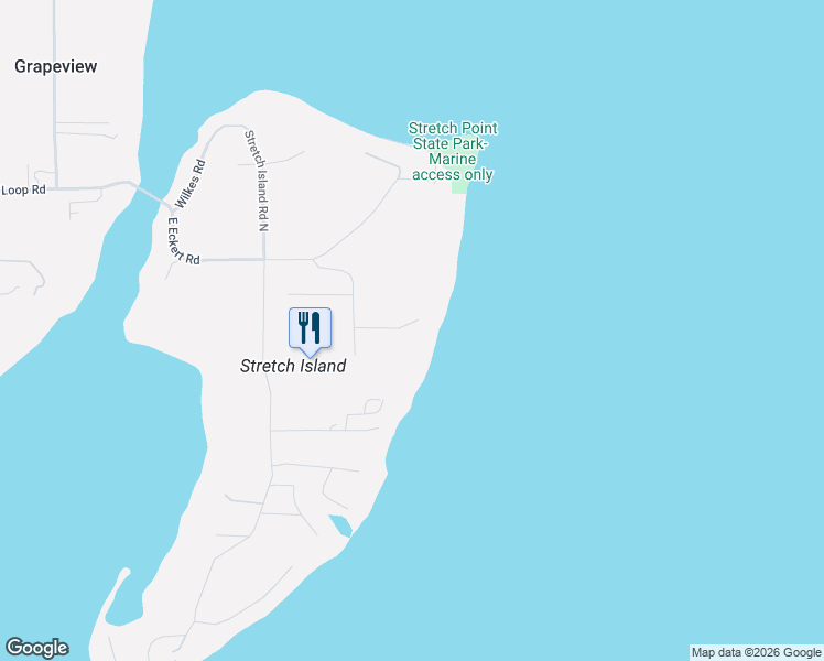map of restaurants, bars, coffee shops, grocery stores, and more near 187 East Vineyard Crest Road in Grapeview