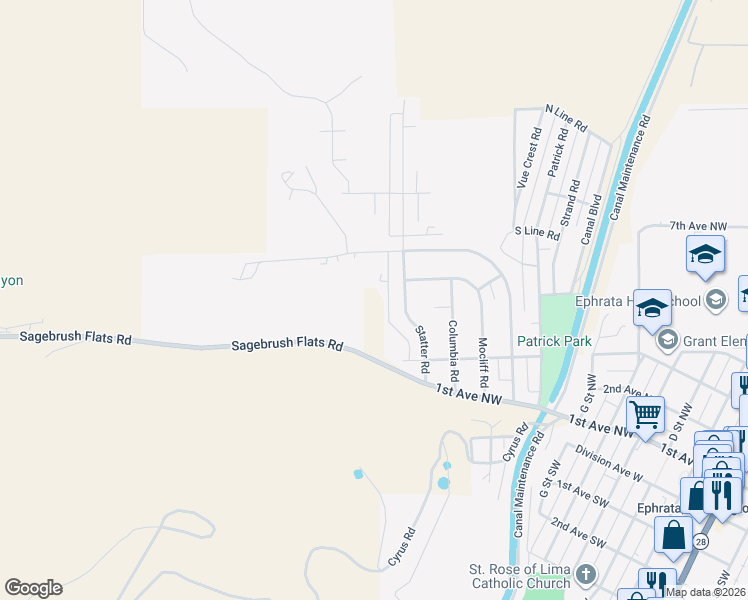 map of restaurants, bars, coffee shops, grocery stores, and more near 257 Statter Road in Ephrata