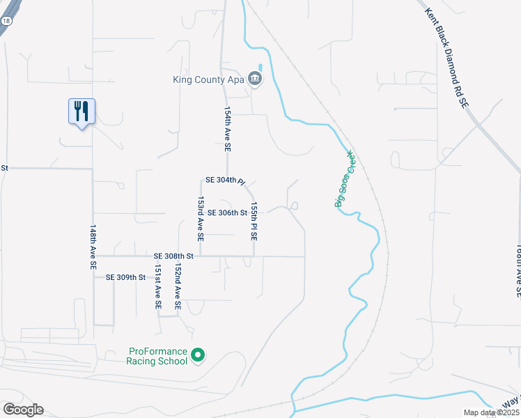 map of restaurants, bars, coffee shops, grocery stores, and more near 15424 Southeast 306th Street in Kent