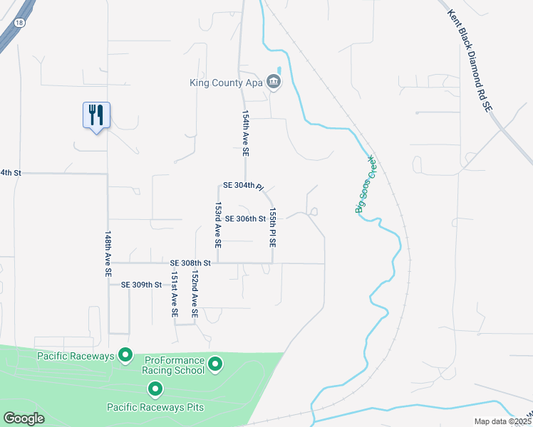 map of restaurants, bars, coffee shops, grocery stores, and more near 15424 Southeast 306th Street in Kent
