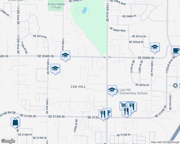 map of restaurants, bars, coffee shops, grocery stores, and more near 30532 122 Avenue Southeast in Auburn