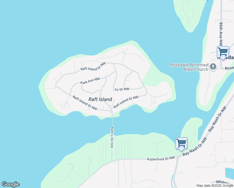 map of restaurants, bars, coffee shops, grocery stores, and more near 200 Fir Drive Northwest in Gig Harbor