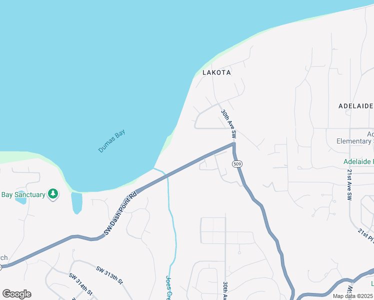 map of restaurants, bars, coffee shops, grocery stores, and more near 3200 Southwest Dash Point Road in Federal Way