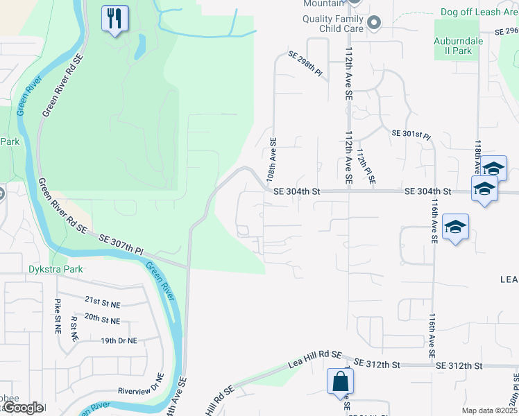 map of restaurants, bars, coffee shops, grocery stores, and more near 30407 108th Avenue Southeast in Auburn