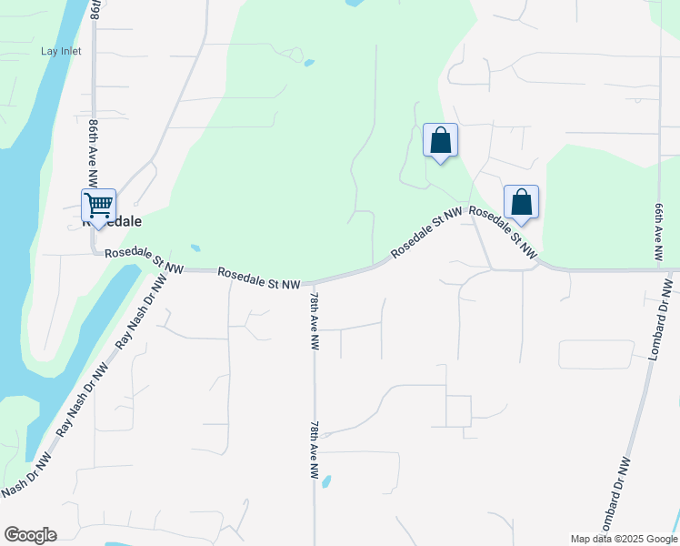 map of restaurants, bars, coffee shops, grocery stores, and more near 7719 Rosedale Street Northwest in Gig Harbor