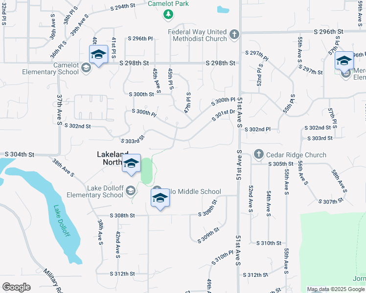 map of restaurants, bars, coffee shops, grocery stores, and more near 4624 South 302nd Lane in Auburn