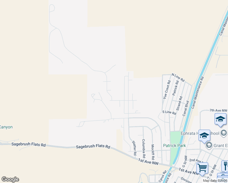 map of restaurants, bars, coffee shops, grocery stores, and more near 458 Jaffa Court in Ephrata