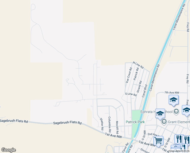 map of restaurants, bars, coffee shops, grocery stores, and more near 451 Statter Road in Ephrata