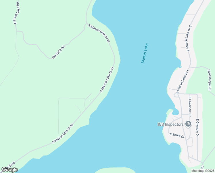 map of restaurants, bars, coffee shops, grocery stores, and more near 2330 East Mason Lake Drive West in Grapeview
