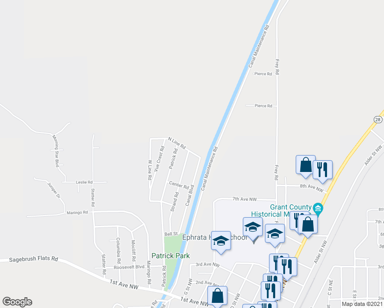 map of restaurants, bars, coffee shops, grocery stores, and more near 588 N Line Rd in Ephrata