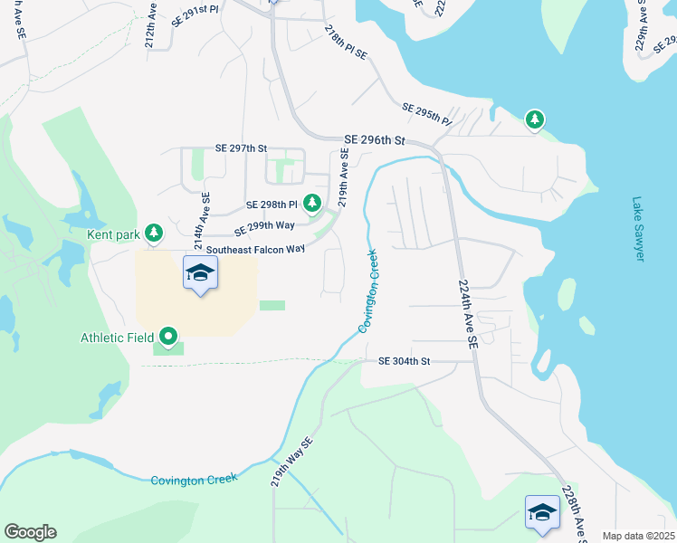 map of restaurants, bars, coffee shops, grocery stores, and more near 219th Avenue Southeast in Kent
