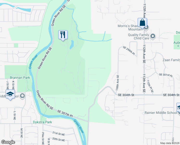 map of restaurants, bars, coffee shops, grocery stores, and more near 30024 104th Avenue Southeast in Auburn