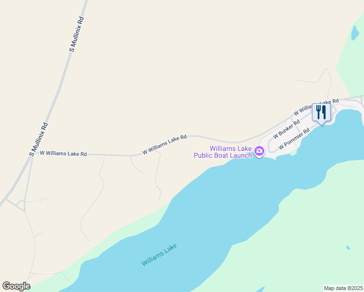 map of restaurants, bars, coffee shops, grocery stores, and more near 19619 West Williams Lake Road in Cheney