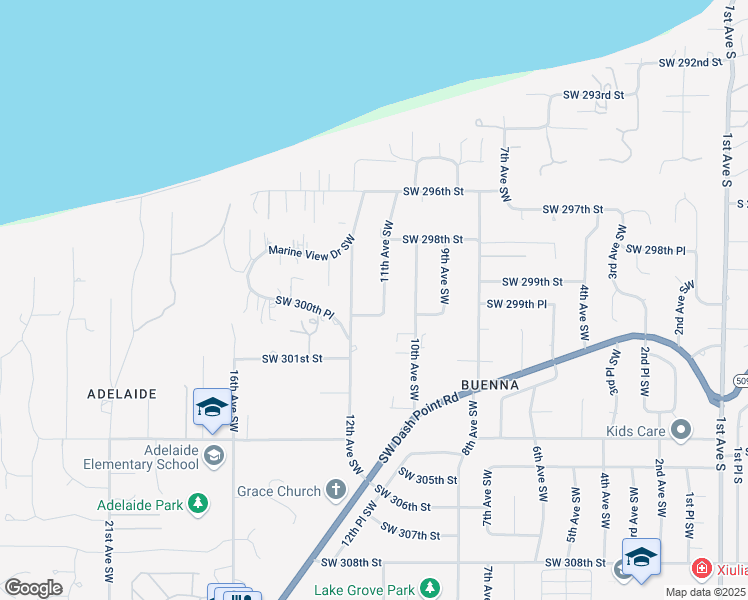 map of restaurants, bars, coffee shops, grocery stores, and more near 29852 11th Avenue Southwest in Federal Way