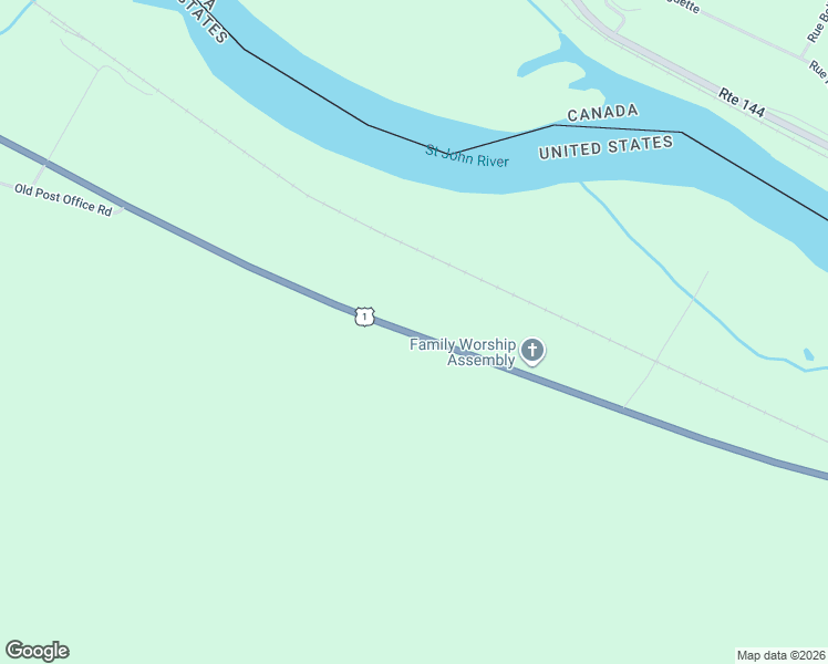 map of restaurants, bars, coffee shops, grocery stores, and more near 1096 Main Street in Madawaska
