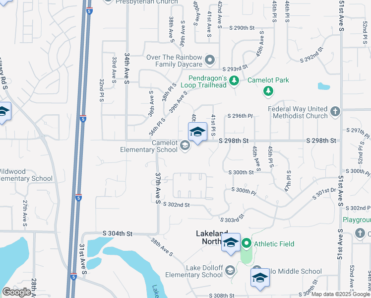 map of restaurants, bars, coffee shops, grocery stores, and more near in Lakeland North