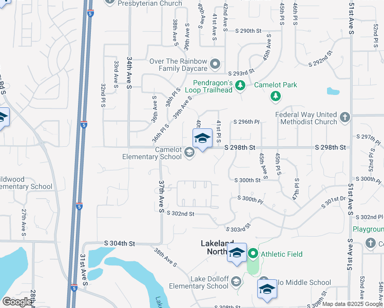 map of restaurants, bars, coffee shops, grocery stores, and more near 4041 South 298th Street in Auburn