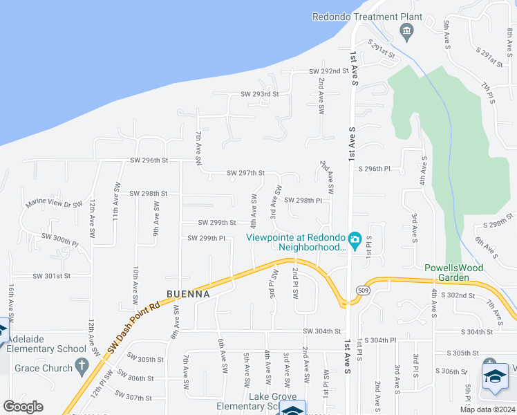 map of restaurants, bars, coffee shops, grocery stores, and more near 29818 4th Avenue Southwest in Federal Way