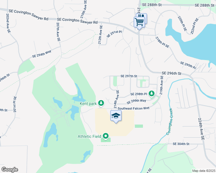 map of restaurants, bars, coffee shops, grocery stores, and more near 29742 213th Way Southeast in Kent