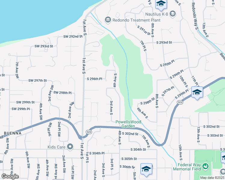 map of restaurants, bars, coffee shops, grocery stores, and more near 305 South 297th Street in Federal Way