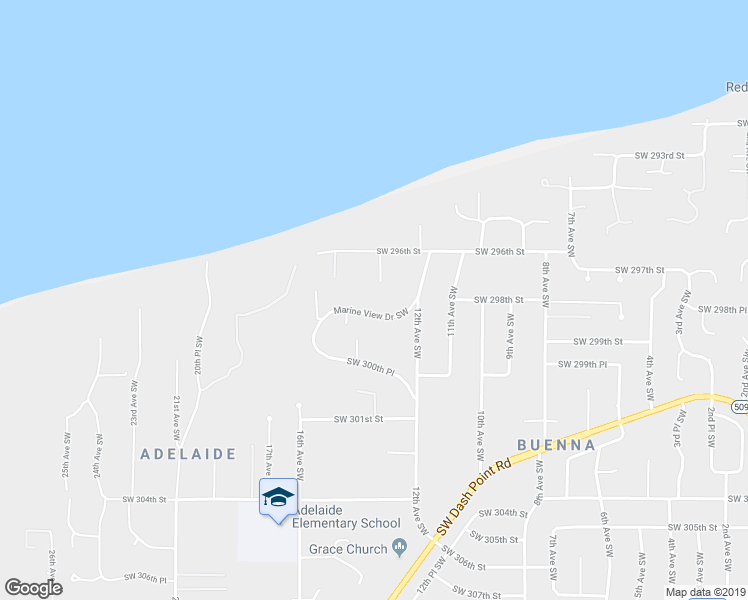 map of restaurants, bars, coffee shops, grocery stores, and more near 29823 Marine View Drive Southwest in Federal Way