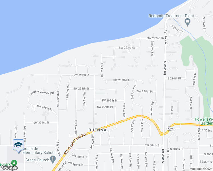 map of restaurants, bars, coffee shops, grocery stores, and more near 619 Southwest 297th Street in Federal Way