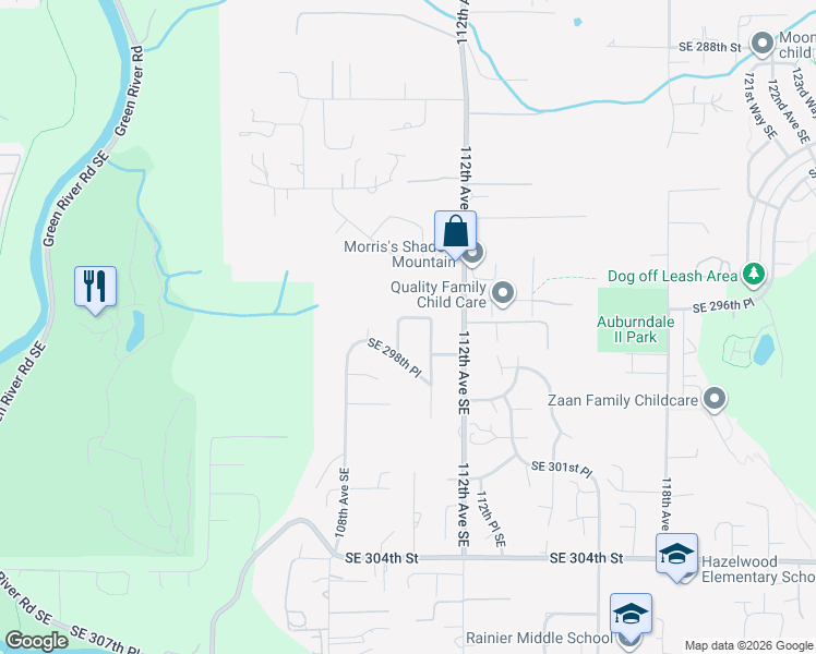 map of restaurants, bars, coffee shops, grocery stores, and more near 29720 110th Avenue Southeast in Auburn
