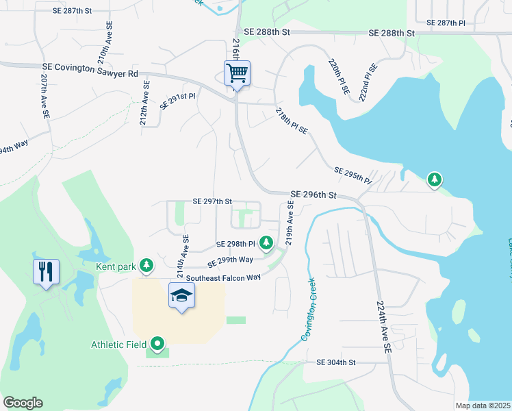 map of restaurants, bars, coffee shops, grocery stores, and more near 29709 217th Place Southeast in Kent