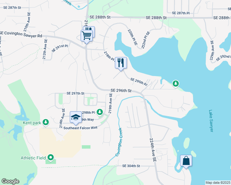 map of restaurants, bars, coffee shops, grocery stores, and more near 21828 Southeast 296th Street in Black Diamond