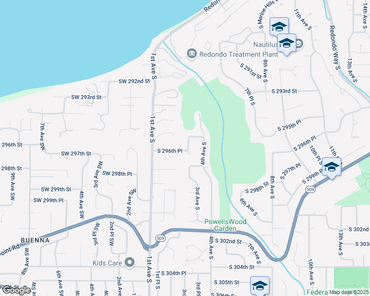 map of restaurants, bars, coffee shops, grocery stores, and more near 29512 3rd Avenue South in Federal Way
