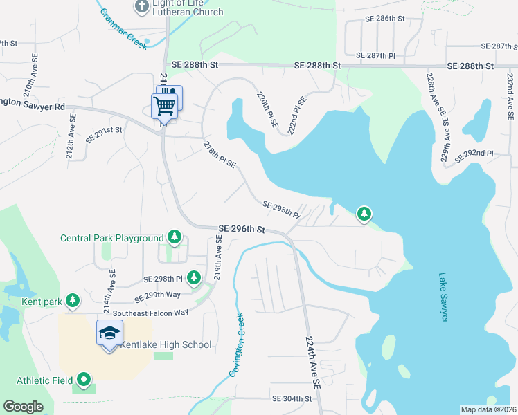 map of restaurants, bars, coffee shops, grocery stores, and more near 22005 Southeast 295th Place in Black Diamond