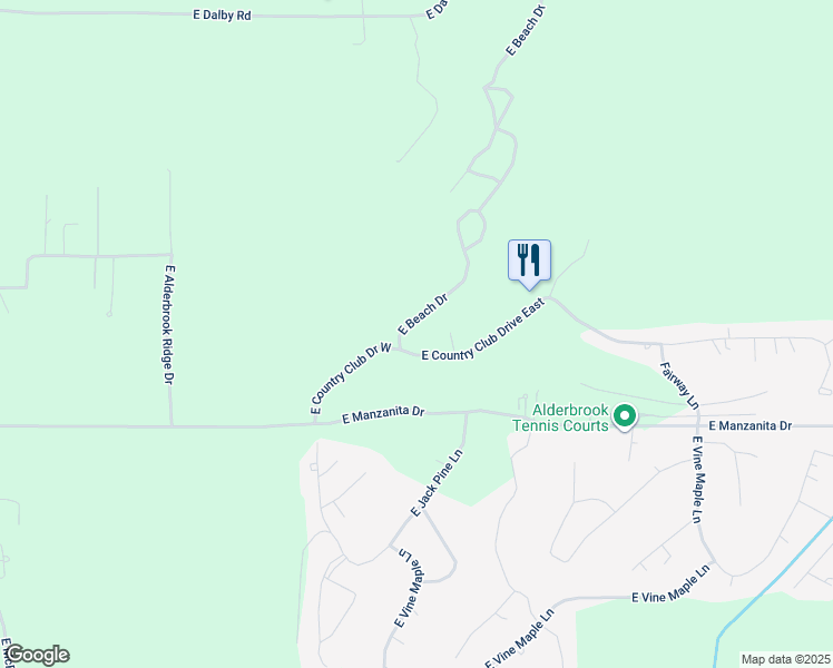 map of restaurants, bars, coffee shops, grocery stores, and more near 10 East Country Club Drive East in Union