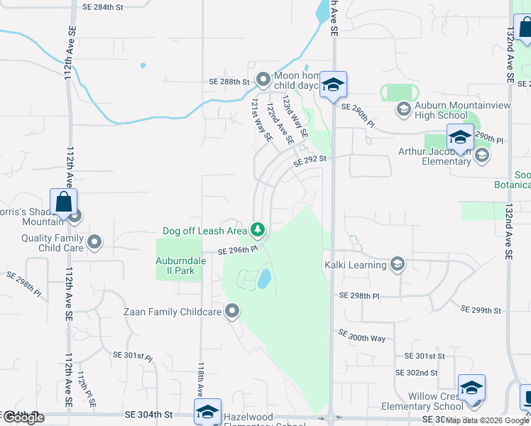 map of restaurants, bars, coffee shops, grocery stores, and more near 29415 121st Avenue Southeast in Auburn