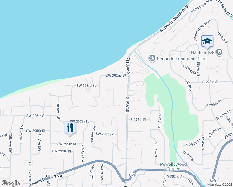 map of restaurants, bars, coffee shops, grocery stores, and more near 29408 2nd Avenue Southwest in Federal Way