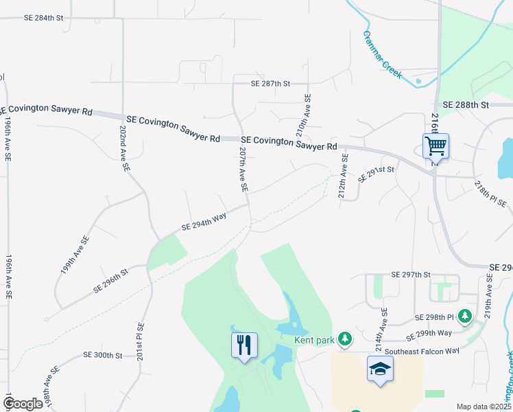 map of restaurants, bars, coffee shops, grocery stores, and more near 20706 Southeast 293rd Street in Kent