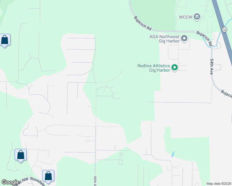 map of restaurants, bars, coffee shops, grocery stores, and more near 9111 66th Avenue Northwest in Gig Harbor