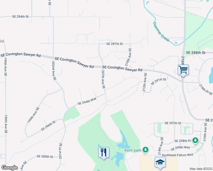 map of restaurants, bars, coffee shops, grocery stores, and more near 20706 SE 293rd St in Kent