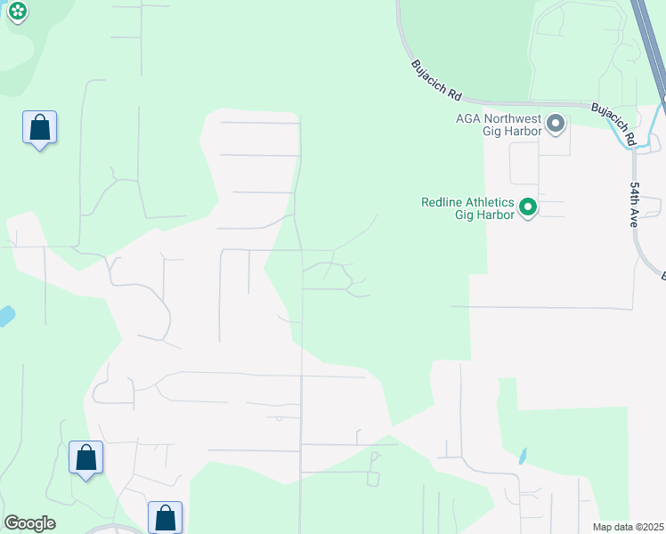 map of restaurants, bars, coffee shops, grocery stores, and more near 9111 66th Avenue Northwest in Gig Harbor
