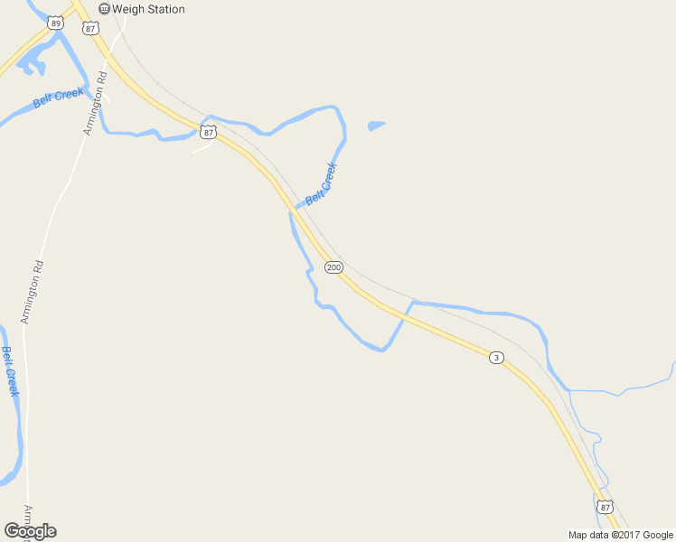 map of restaurants, bars, coffee shops, grocery stores, and more near 89 Highway 3 in Belt
