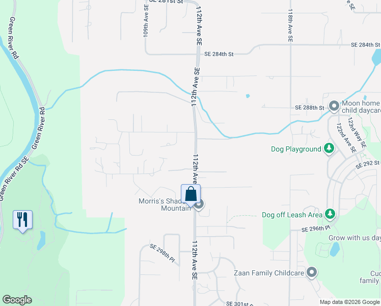 map of restaurants, bars, coffee shops, grocery stores, and more near 29029 112th Avenue Southeast in Auburn
