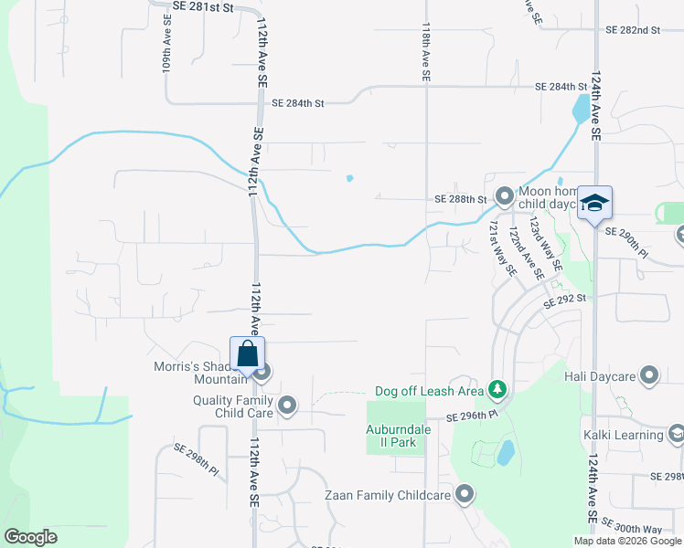 map of restaurants, bars, coffee shops, grocery stores, and more near 11405 Southeast 290th Place in Auburn