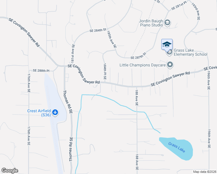 map of restaurants, bars, coffee shops, grocery stores, and more near 18415 Southeast Covington Sawyer Road in Kent